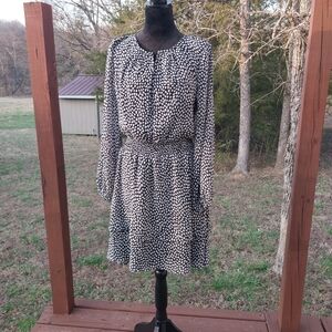 Ann Taylor Black and White Long Sleeve Dress